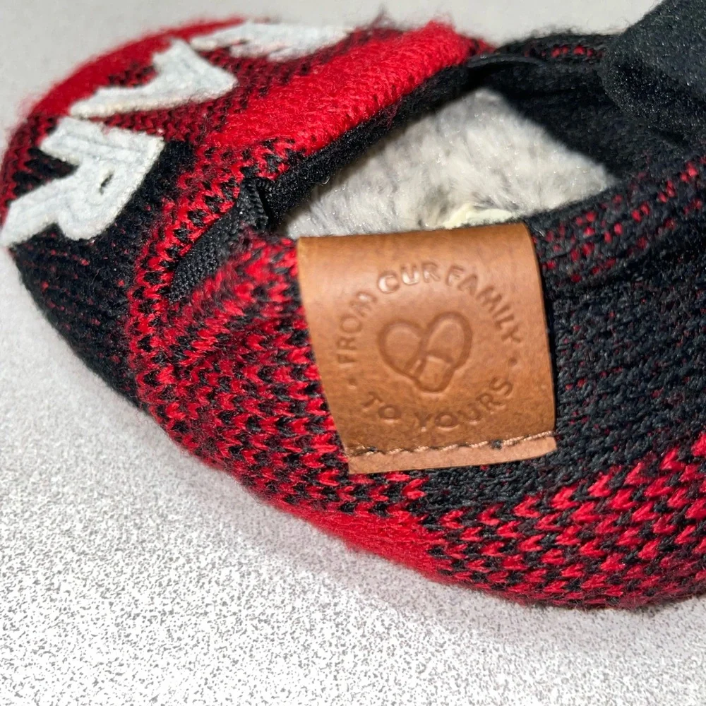 DF by Dear foams Baby Bear Red & Black Plaid Memory Foam Slippers 9-12 months